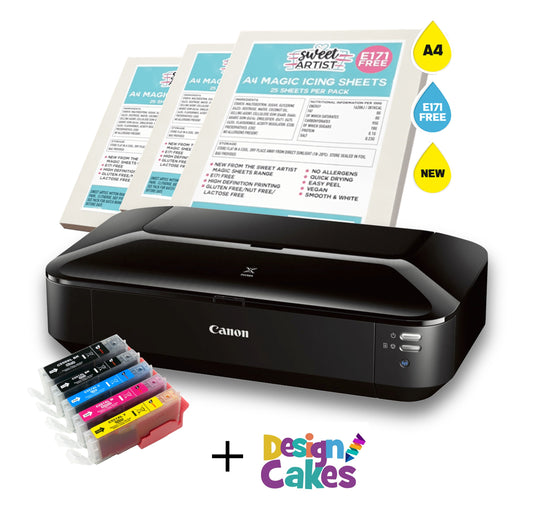 Cake Printer, Tårtskrivare,  Ätbart Patroner, Ätbart bläck, Ätbart färg, Edible ink, Edible Ink for Canon IX 6850,Edible paper, Edible Sheets, Cake Topper,  Icing Sheets, Frosting Sheets